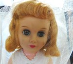 tall blonde vinyl bride doll face